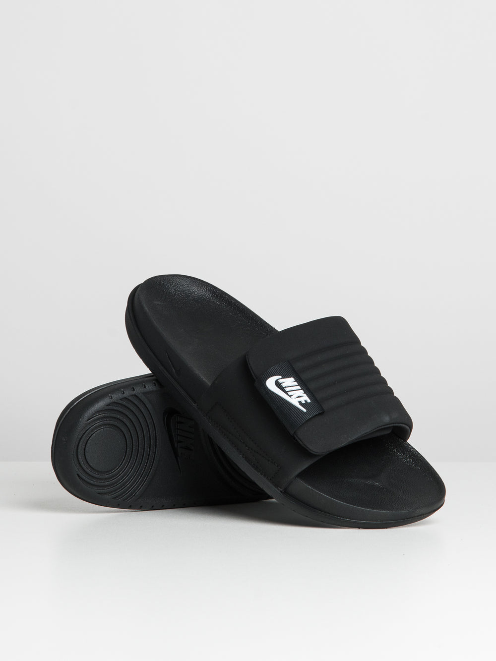 MENS NIKE OFFCOURT ADJUST SLIDES BLACK/WHITE